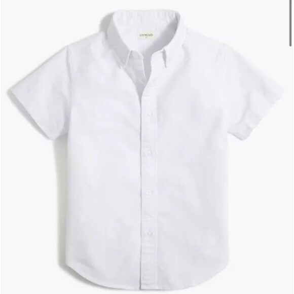 J. CREW Crewcuts‎ Boys' Oxford Shirt Size 4-5 White NWT Short Sleeve School - Picture 1 of 10